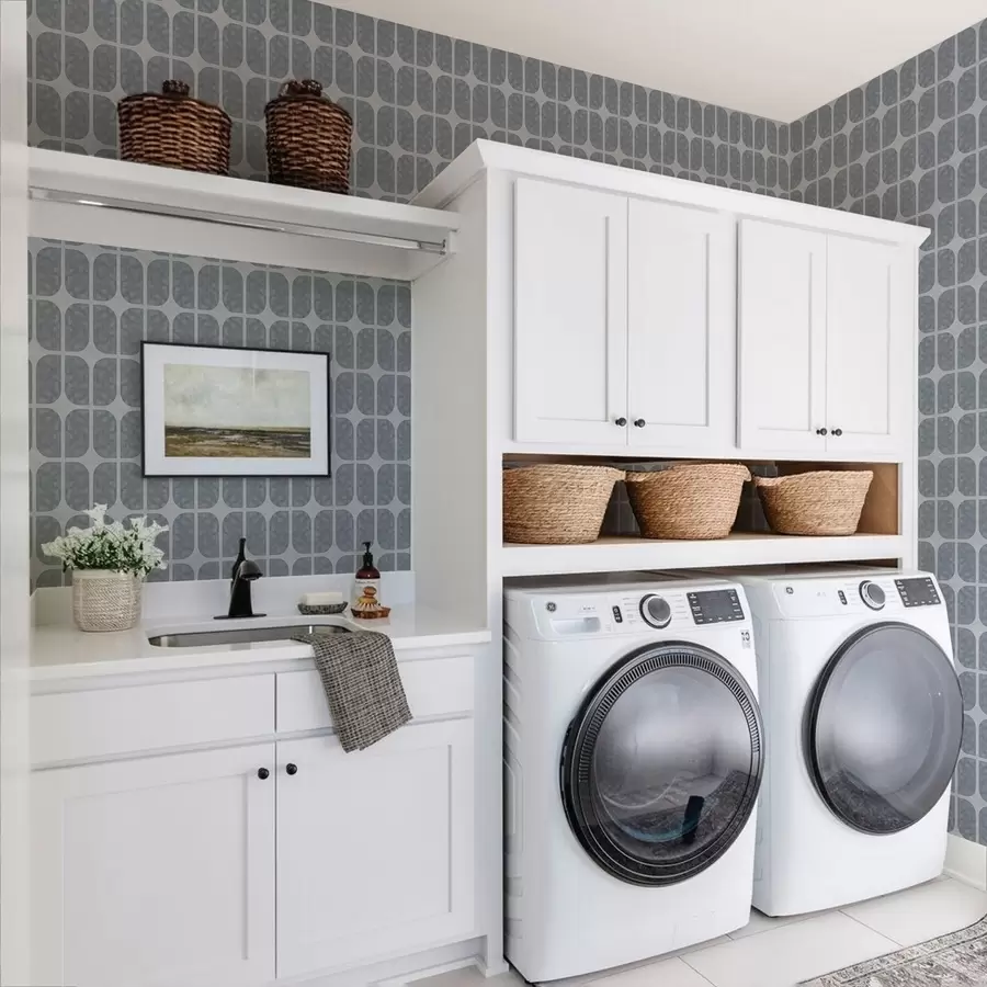 Valokuvatapetti Harmaa mosaiikki, jossa on suorakulmaiset kaaret ja pehmeä tekstuuri a01068