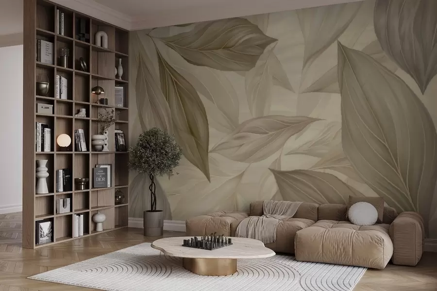 Valokuvatapetti Abstraktit herkät lehdet w04969