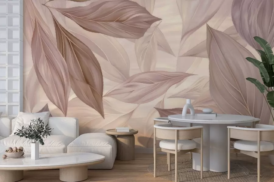 Valokuvatapetti Abstraktit herkät lehdet w04969v1