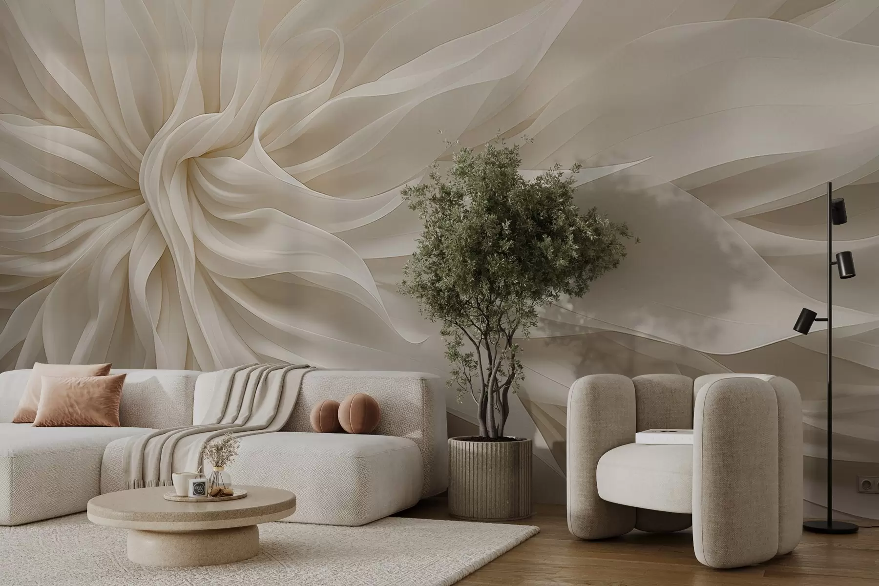 Valokuvatapetti Silkkiset valon terälehdet w05050