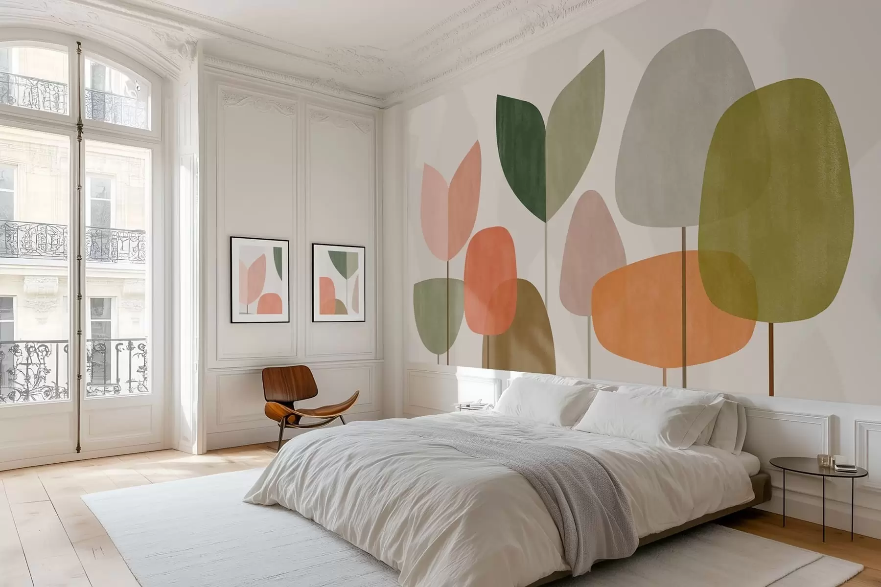 Valokuvatapetti abstraktit puut naiivissa tyylissä w05059