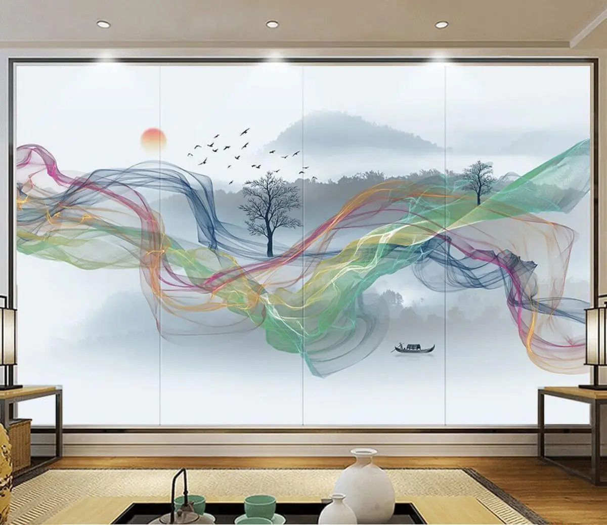 Valokuvatapetti Maaginen sumu aamunkoitteessa u17637