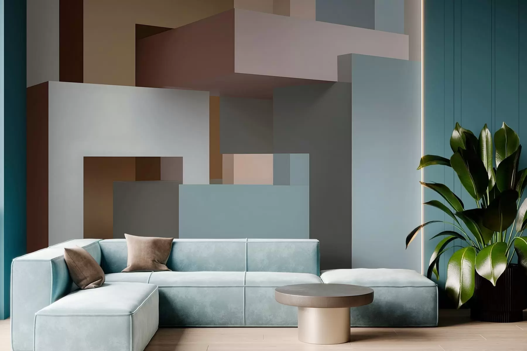 Valokuvatapetti abstrakti geometria 3D-tyylillä w05065