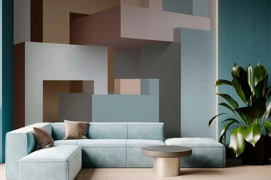 Valokuvatapetti abstrakti geometria 3D-tyylillä w05065