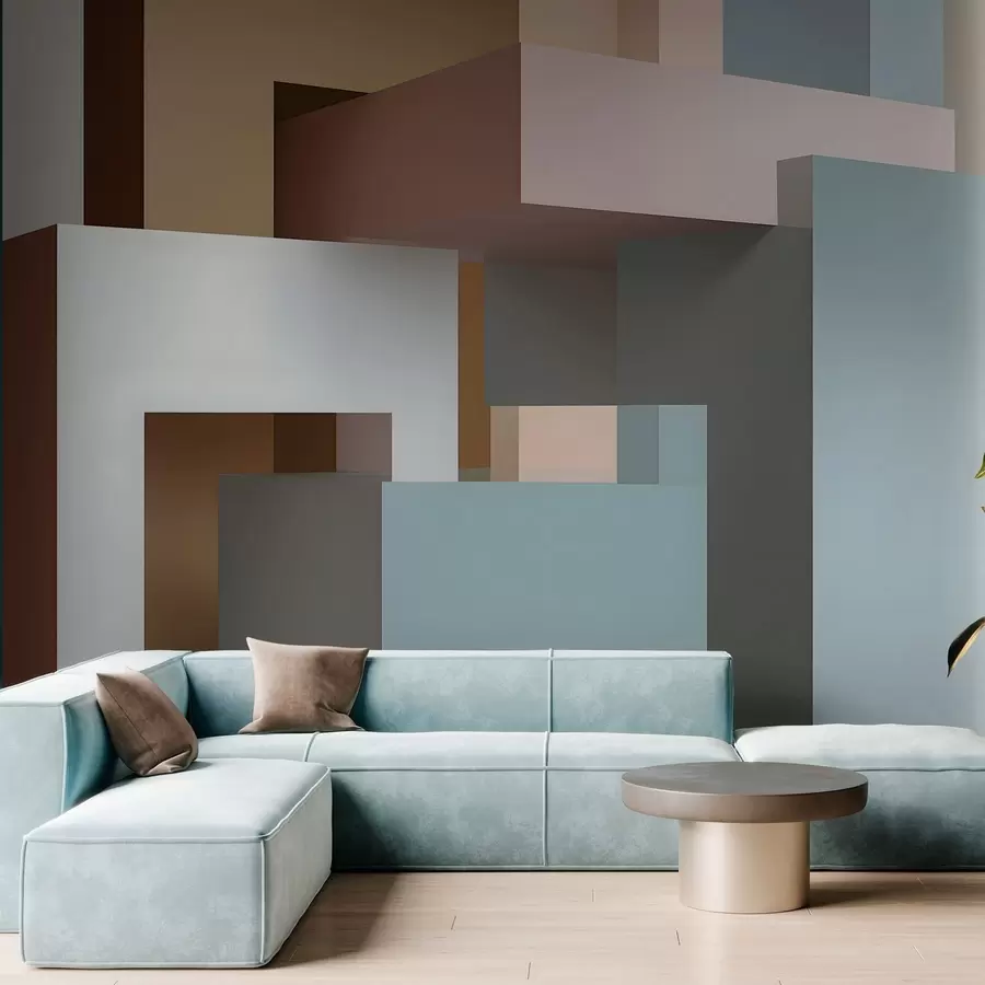 Valokuvatapetti abstrakti geometria 3D-tyylillä w05065