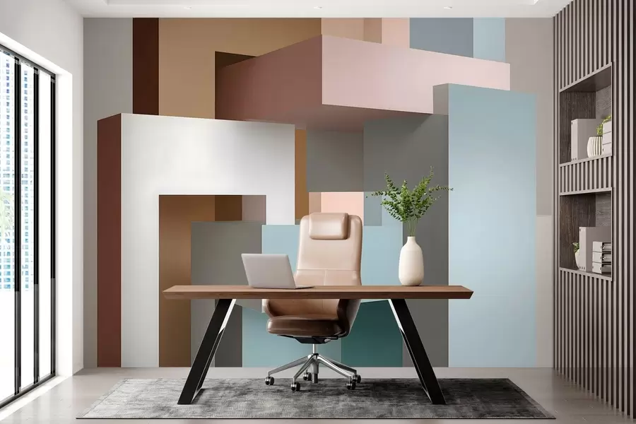 Valokuvatapetti abstrakti geometria 3D-tyylillä w05065