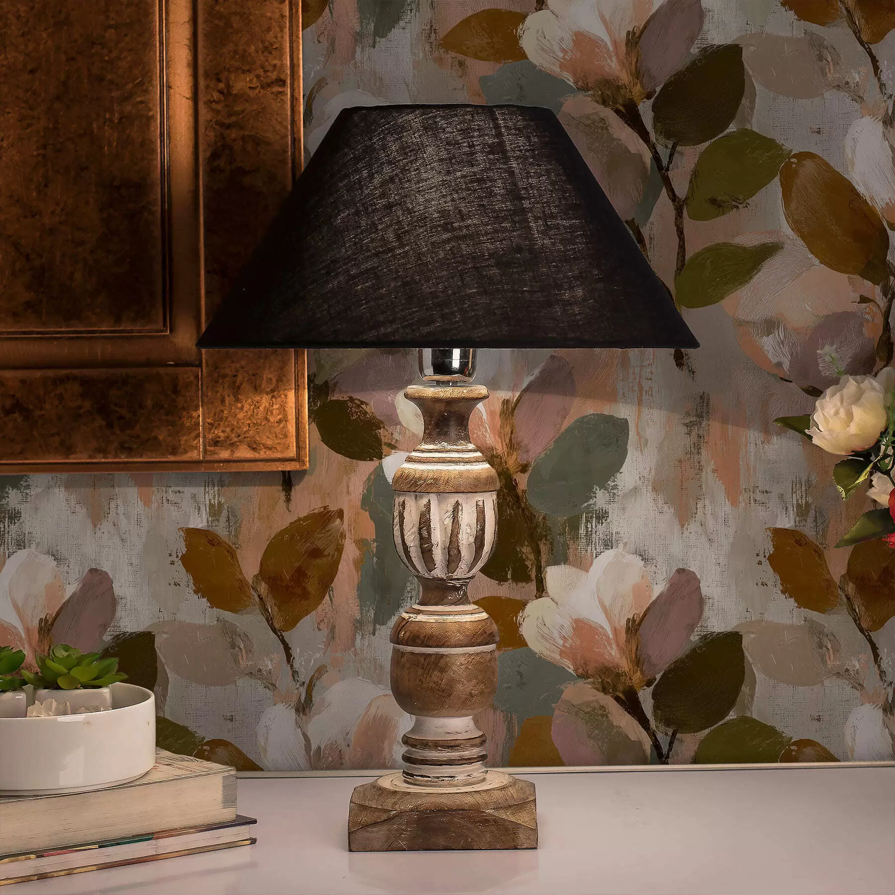 Valokuvatapetti Kukkaiset siveltimenvedot a00968