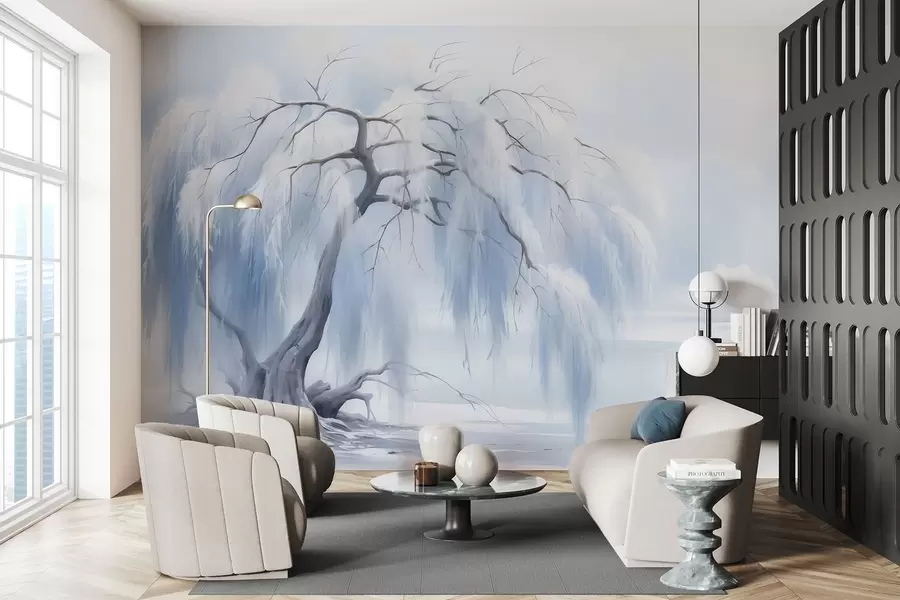 Valokuvatapetti Rehevä maalattu puu w05179