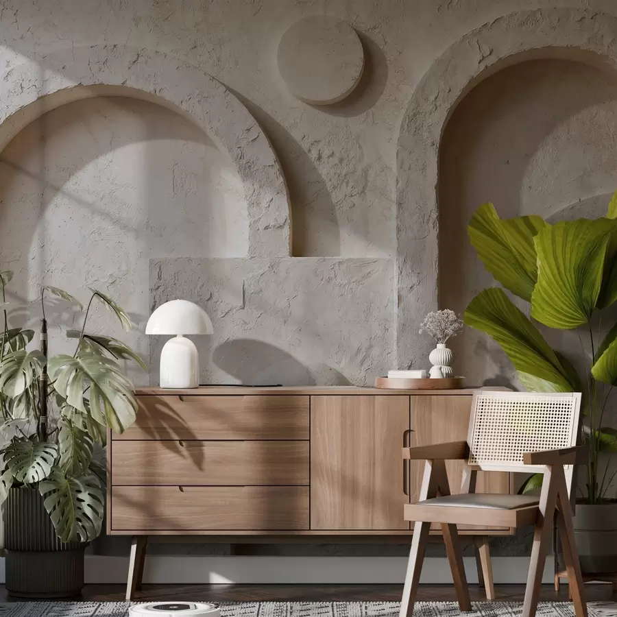 Valokuvatapetti Betonista valmistettu tilavuusgeometria w05186