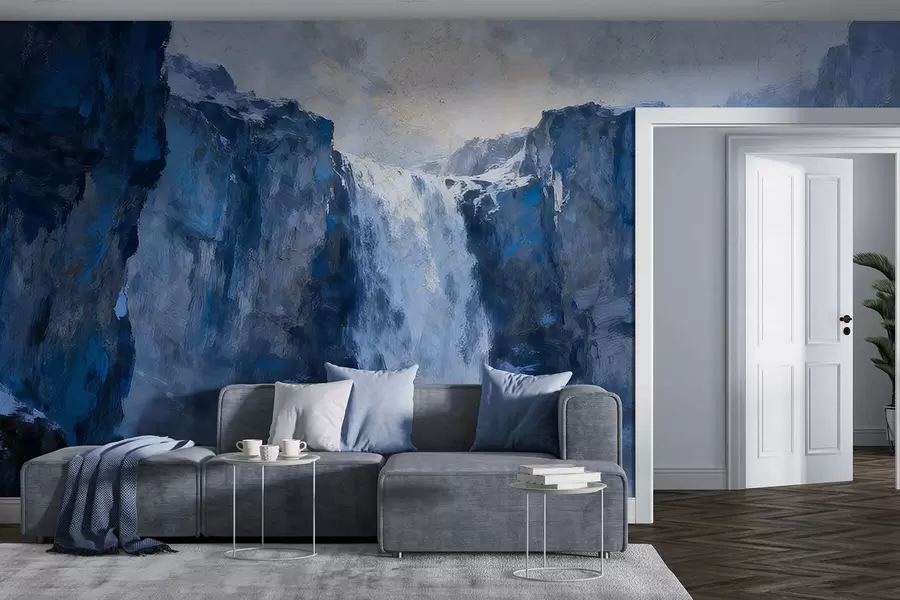 Valokuvatapetti Grunge-tyylinen maalattu vesiputous w05177