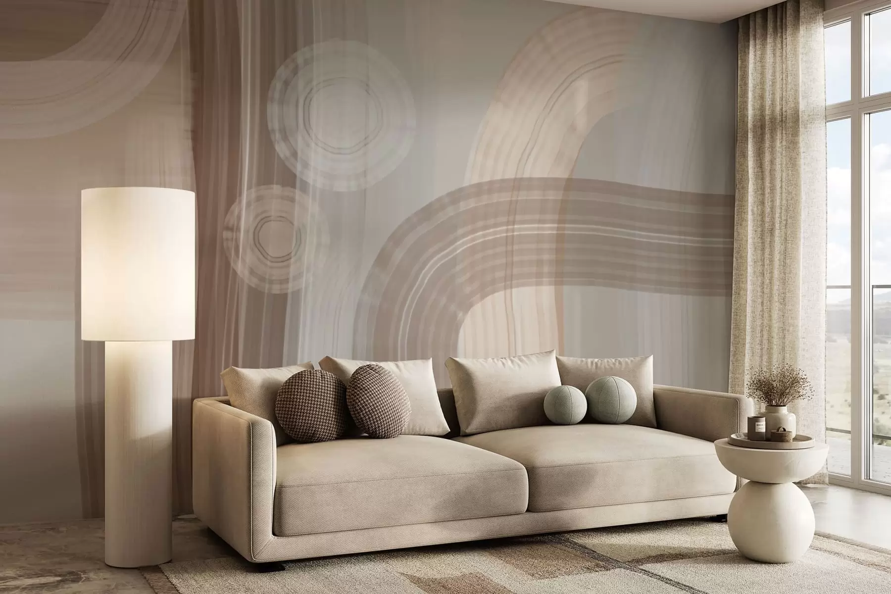 Valokuvatapetti moderni abstraktio leveät siveltimenvedot w04876