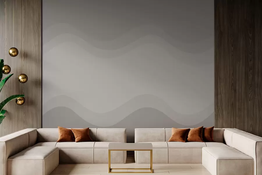 Valokuvatapetti Abstraktit aallot neutraalissa beige-värimaailmassa w05132v3