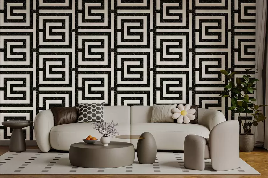 Valokuvatapetti Toistuva geometrinen kuvio, jossa on neliönmuotoisia motiiveja w05134
