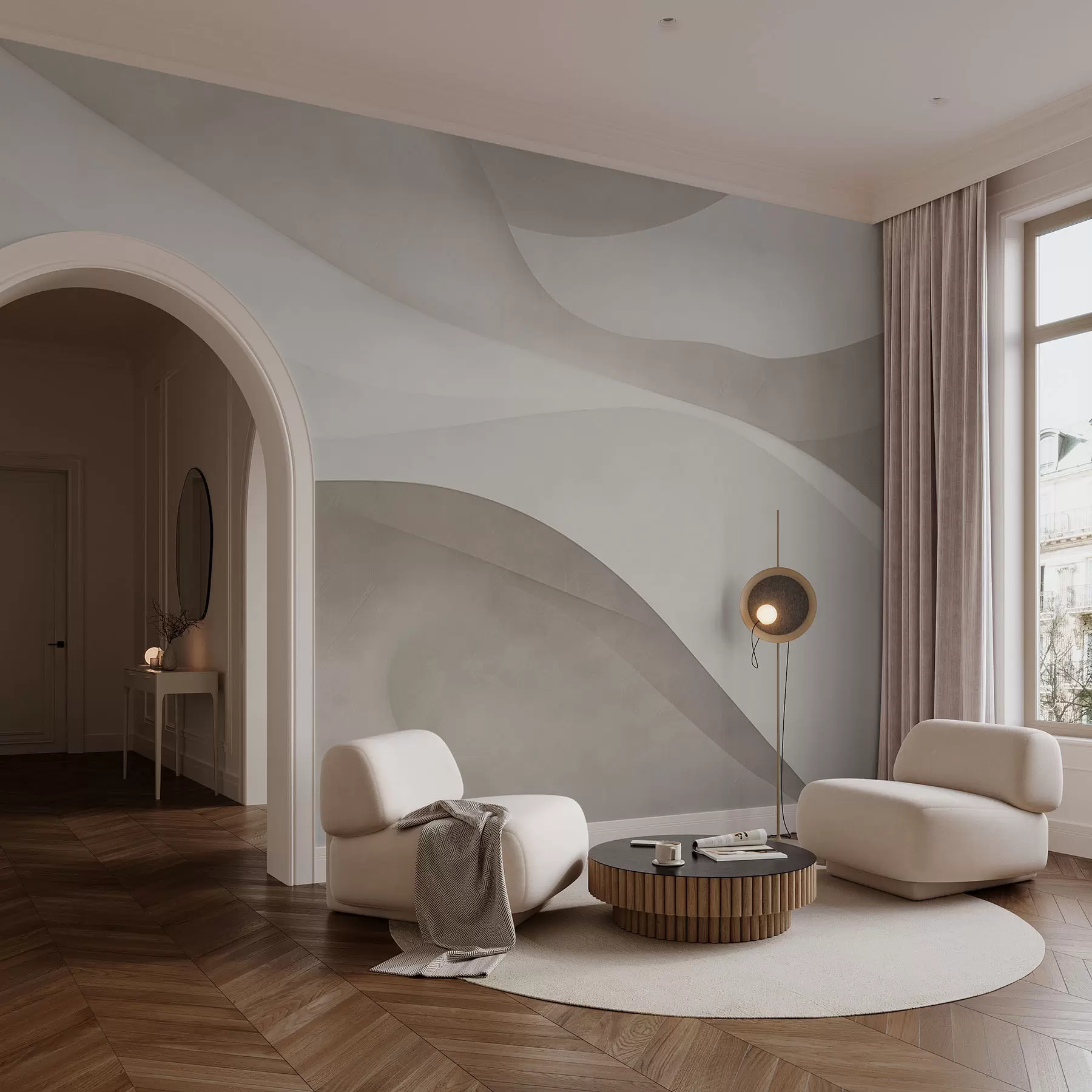 Valokuvatapetti Abstrakti seinä, aallot w09694