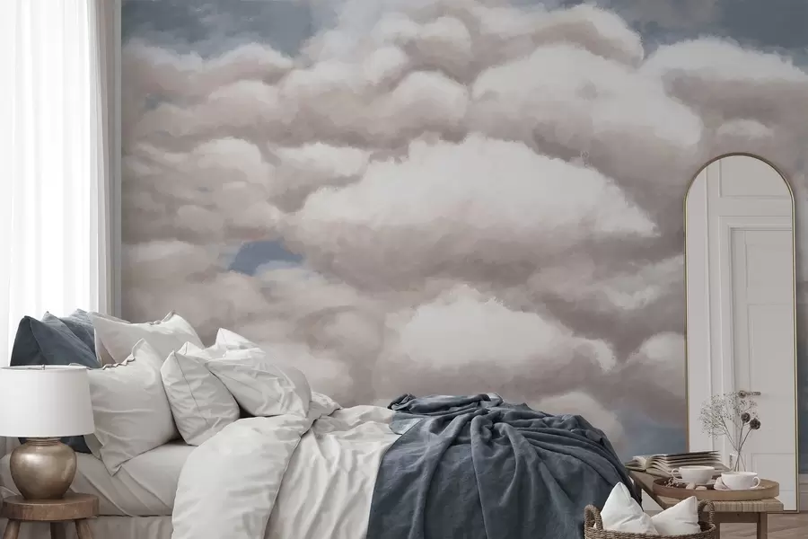 Valokuvatapetti Pehmeät pilvet sinisellä taivaalla w05143