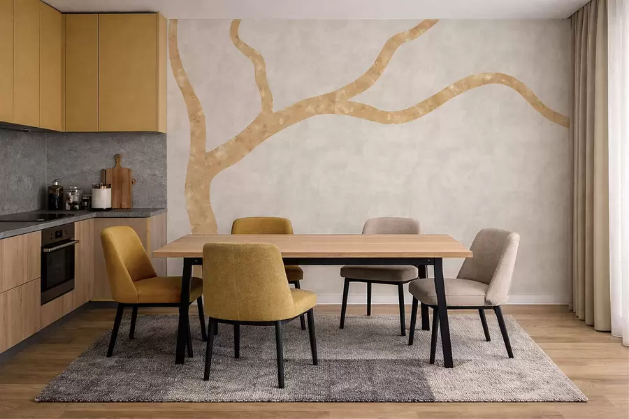 Valokuvatapetti Vaalea oksa vaalealla taustalla w05144