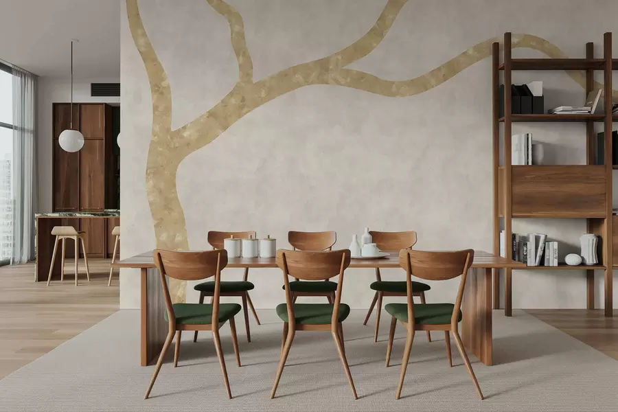 Valokuvatapetti Vaalea oksa vaalealla taustalla w05144