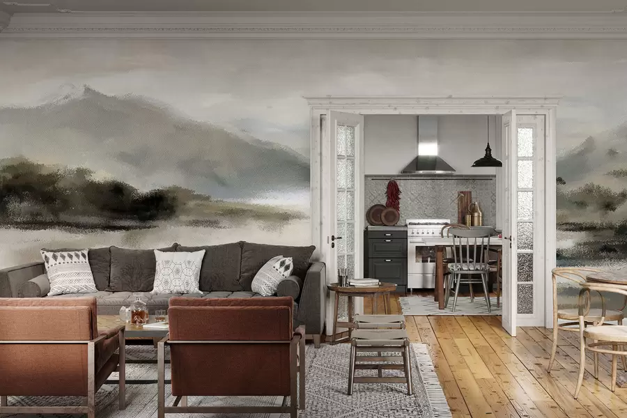 Valokuvatapetti Maalatut vuoret w05248