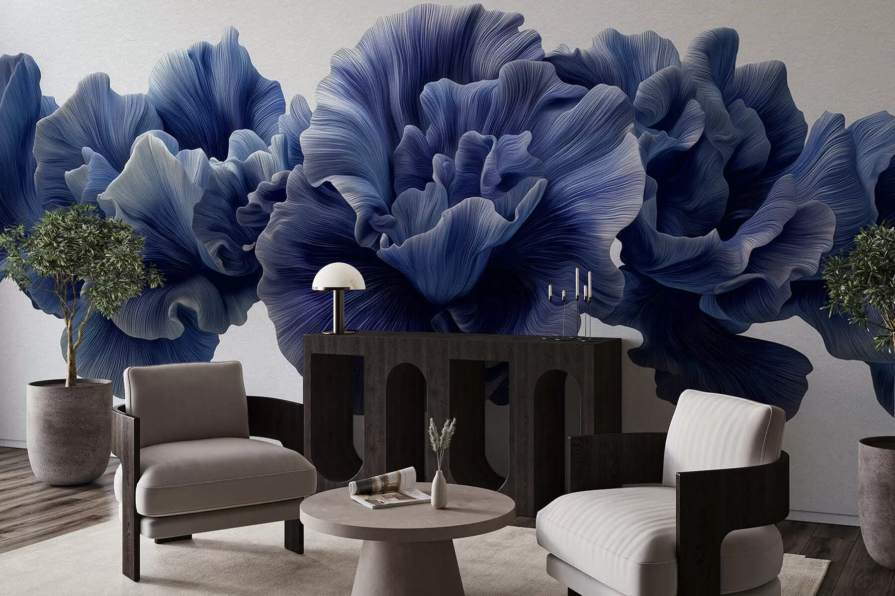 Valokuvatapetti Ylelliset terälehtien kaarevat muodot w05249