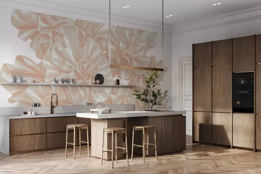 Valokuvatapetti Kukkien jäljitelmä nauhoista w05252