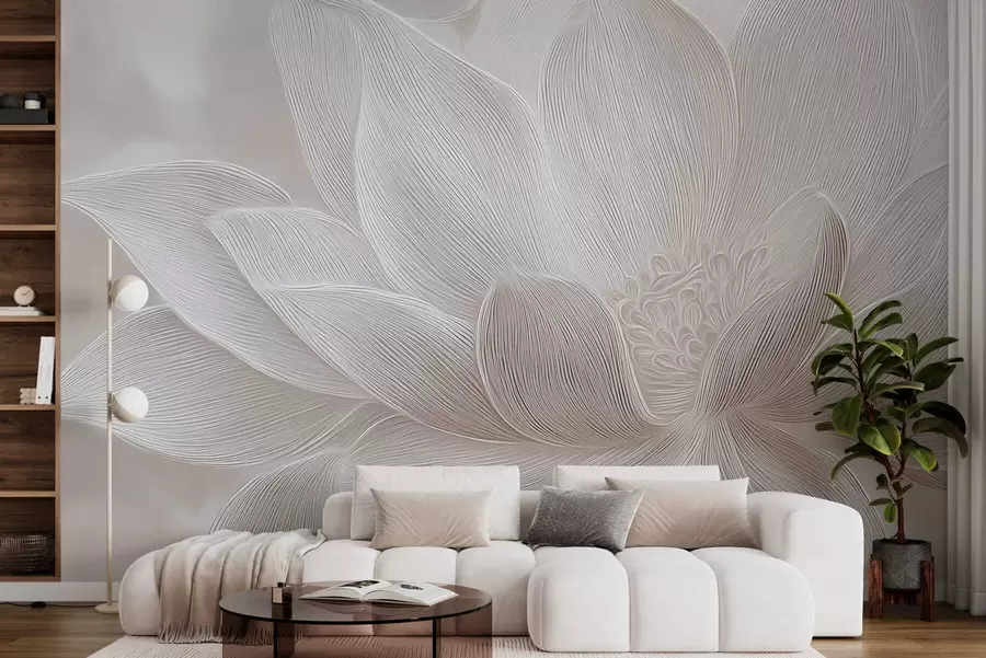 Valokuvatapetti Abstraktit virtaavat aallot vaaleanbeigen sävyissä w05266