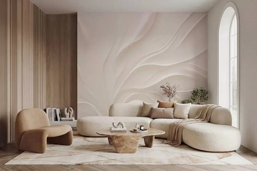 Valokuvatapetti Hienot läpikuultavat lehdet oksalla w05267