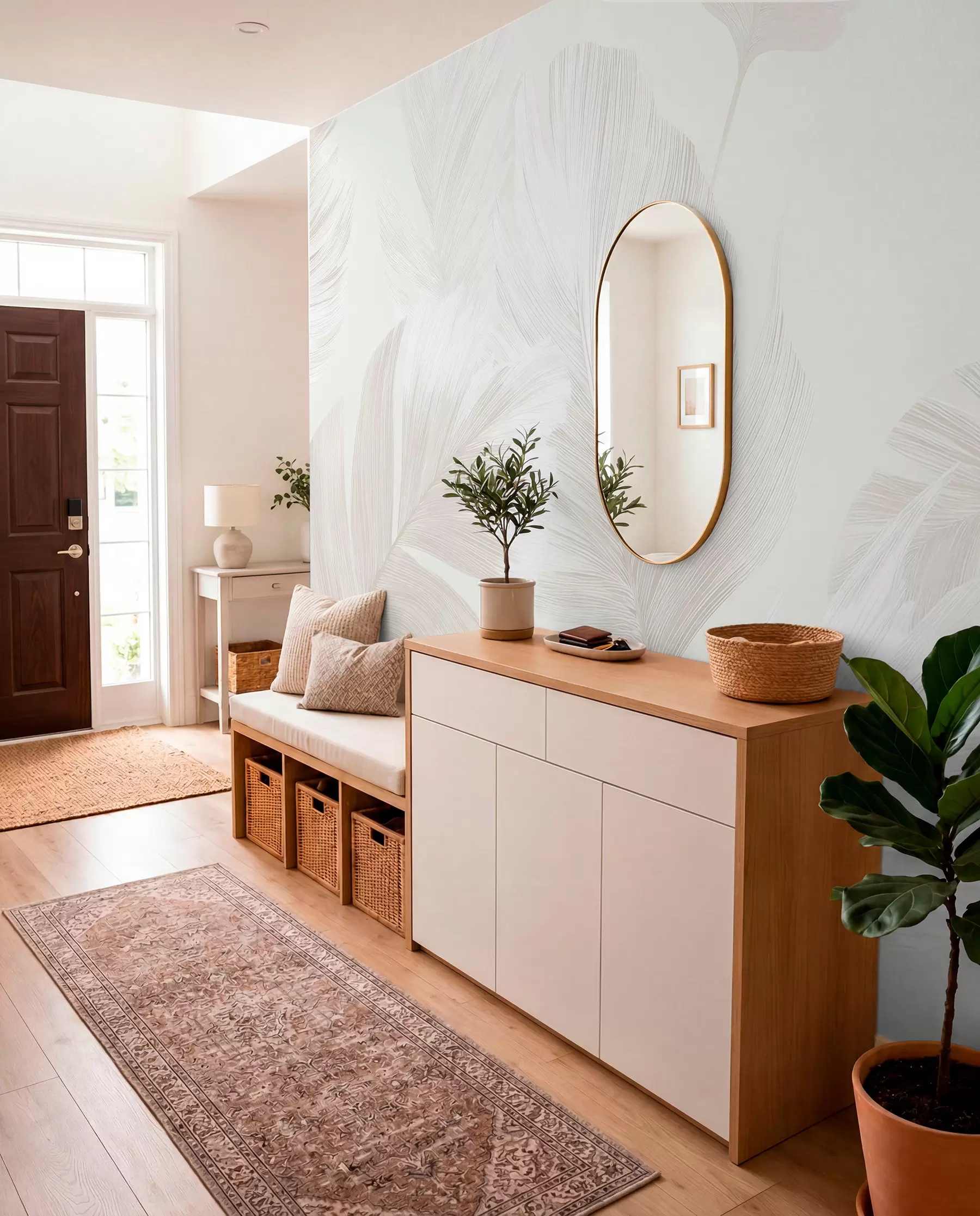 Valokuvatapetti Pehmeät norsunluunväriset höyhenet maitomaisissa beige-sävyissä w09563