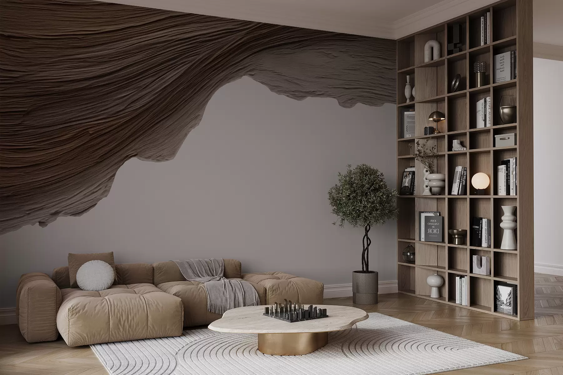 Valokuvatapetti Puinen reliefi w05273