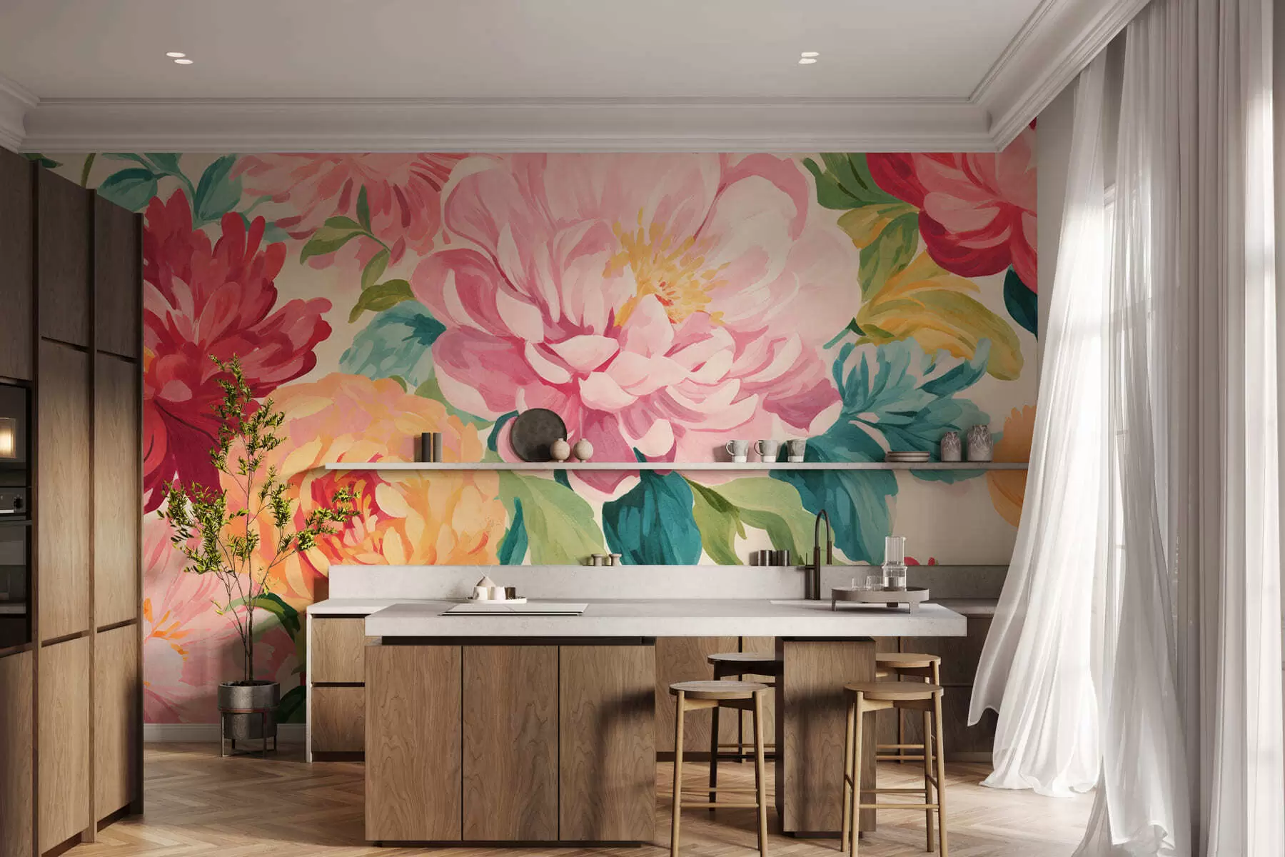 Valokuvatapetti Pionipuutarha w05313