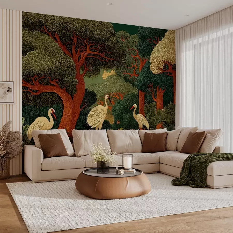 Valokuvatapetti Metsä ja kurjet w05259