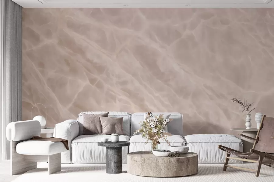 Valokuvatapetti Elegantti abstrakti taideteos beige-sävyissä, marmoria jäljittelevä pinta w09684