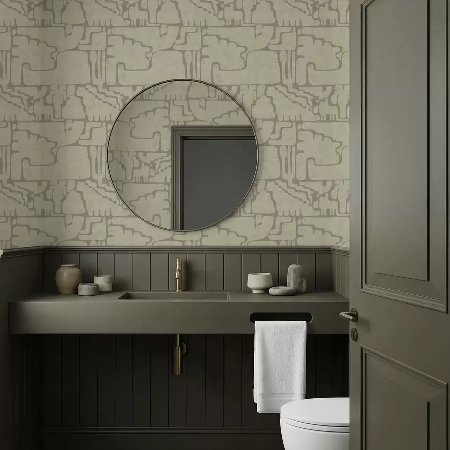 Valokuvatapetti Kevyt abstrakti kuvio pehmeillä muodoilla a01122v2