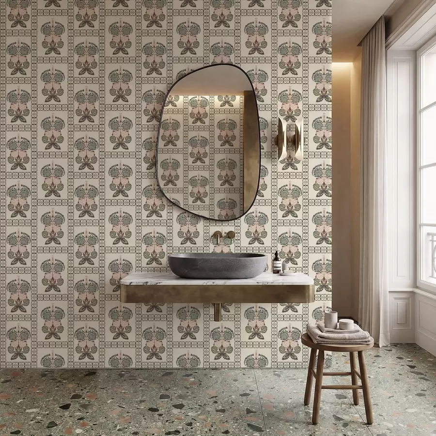 Valokuvatapetti Koristeellinen kuvio, jossa on perhosia ja kukkia a01125