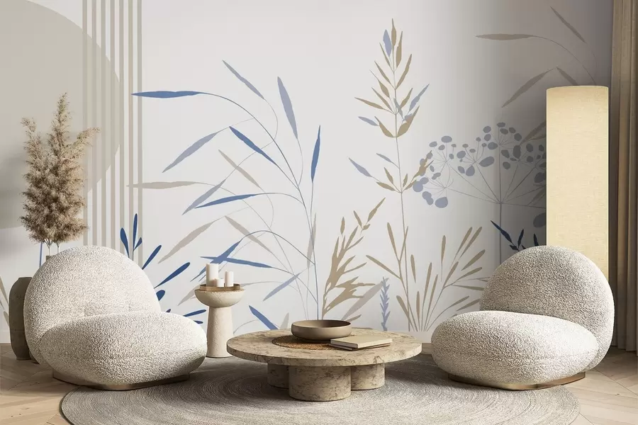 Valokuvatapetti Kasvillisuuden abstraktit siluetit w05375v2