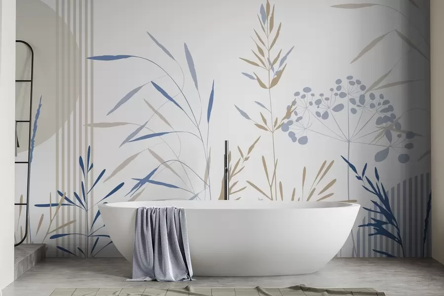 Valokuvatapetti Kasvillisuuden abstraktit siluetit w05375v2