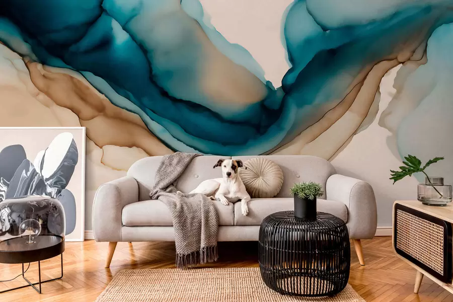 Valokuvatapetti abstrakti tekstuuri alkoholiväritekniikalla w05238