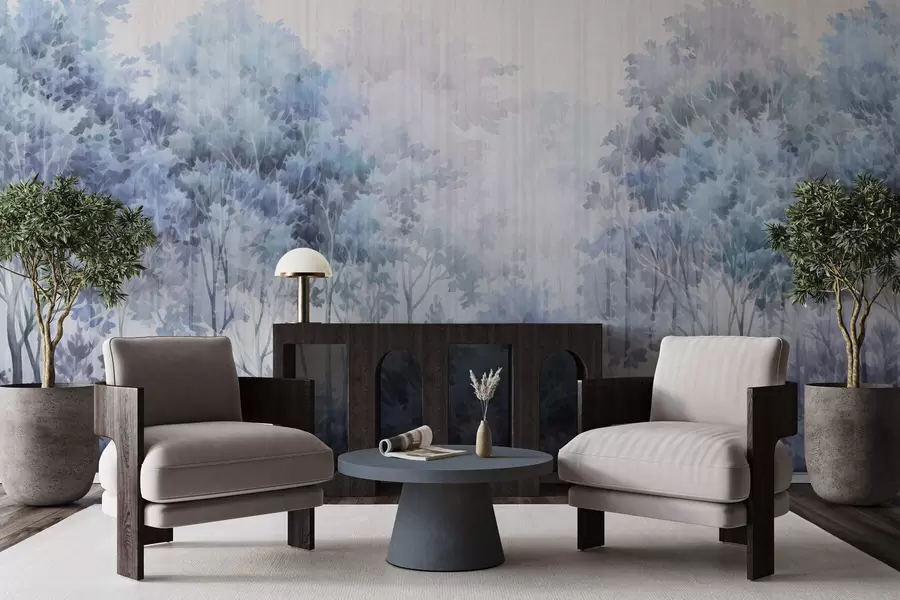 Valokuvatapetti Lehtimetsä ja linjat w05442v1