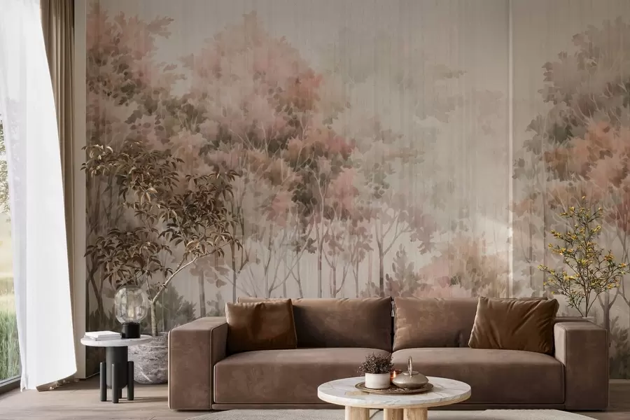 Valokuvatapetti Lehtimetsä ja linjat w05442v2