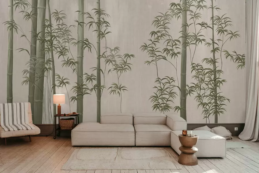 Valokuvatapetti Vaaleanvihreä bambu  w05120v1