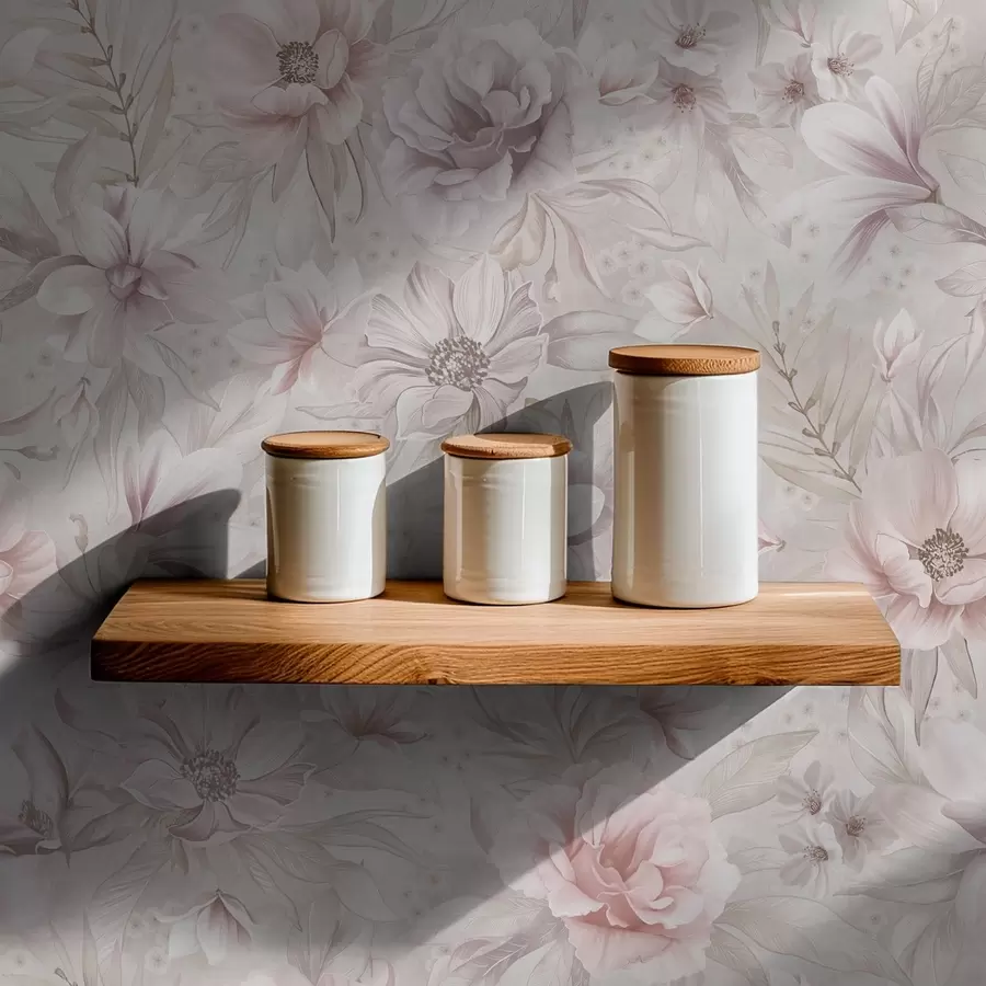 Valokuvatapetti Kuvio, jossa on suuria, herkkiä kukkia a01133