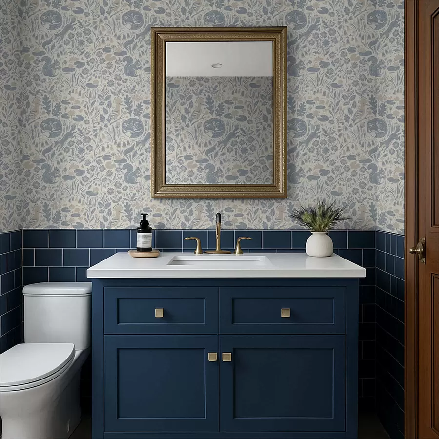 Valokuvatapetti Koristekuvio, jossa on metsän eläimiä a01158