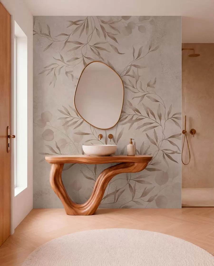 Valokuvatapetti Kasvikuosi beige- ja ruskeansävyissä w05424v2