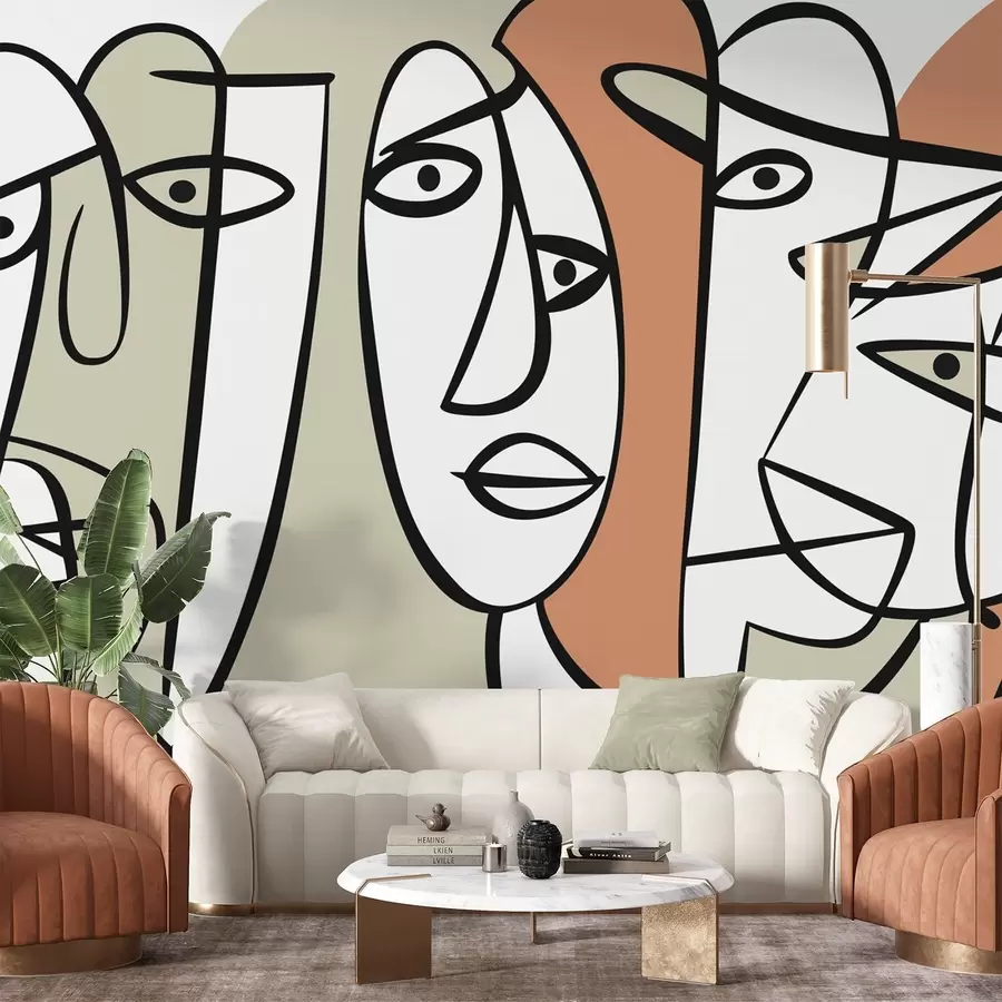 Valokuvatapetti Abstraktit kasvot w05504