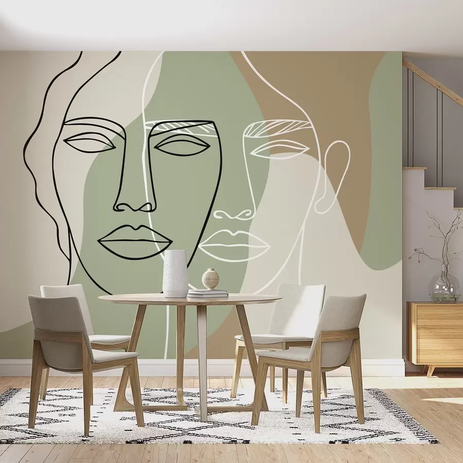 Valokuvatapetti Abstraktit kasvot w05550