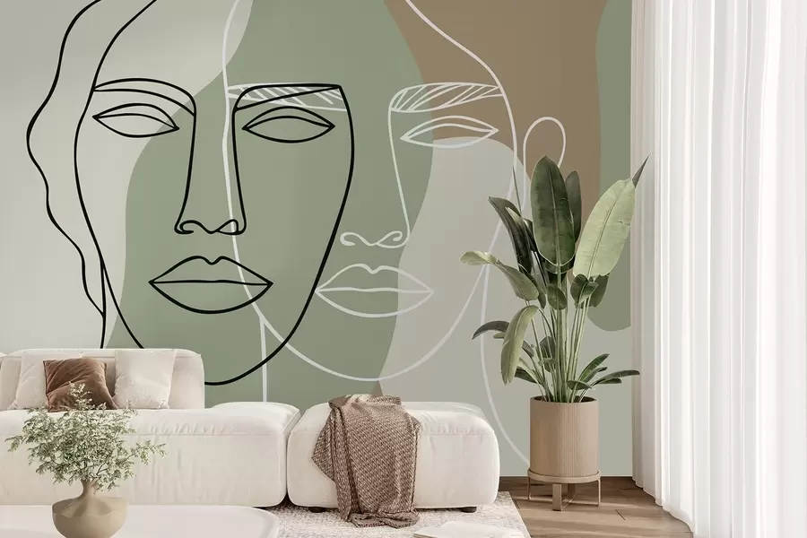 Valokuvatapetti Abstraktit kasvot w05550