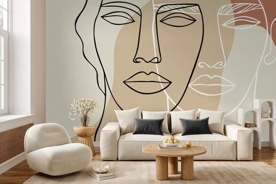 Valokuvatapetti Abstraktit kasvot w05550v1