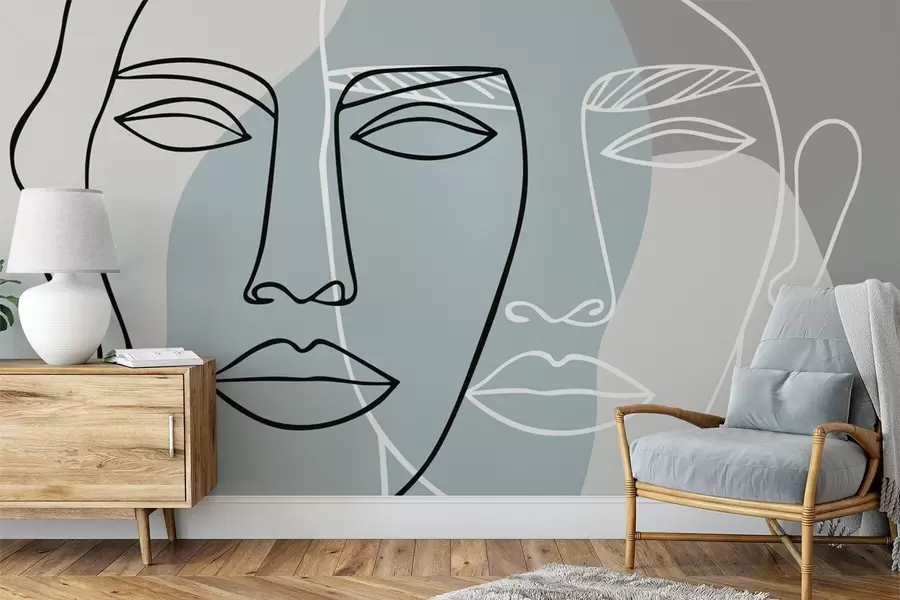 Valokuvatapetti Abstraktit kasvot w05550v2