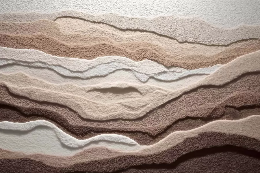 Valokuvatapetti Teksturoitu tapetti, jossa on kerroksellisia hiekkamuodostelmia lämpimässä beige-sävyissä w09807