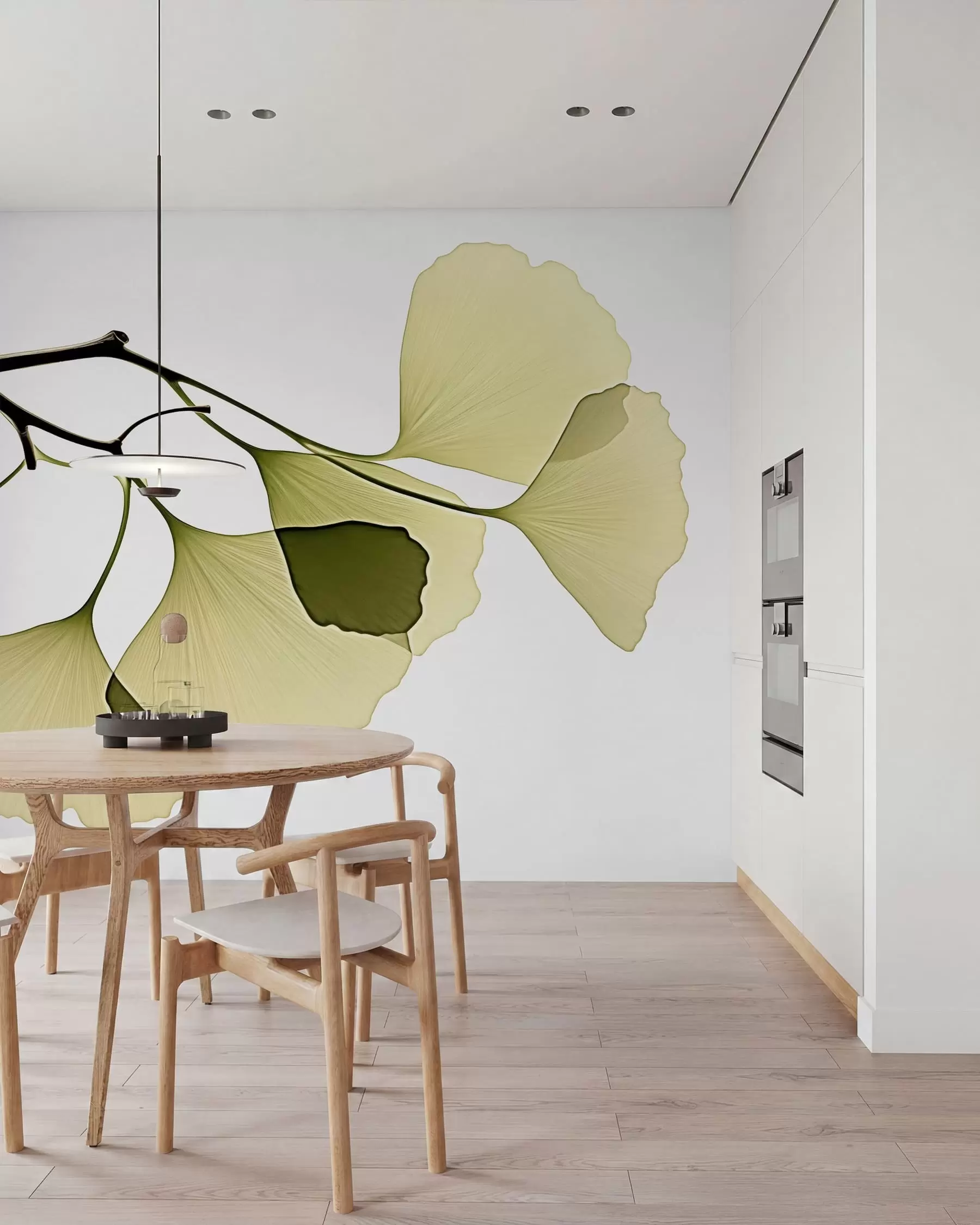 Valokuvatapetti Ginkgo-puun tuulettimelehdet w09968