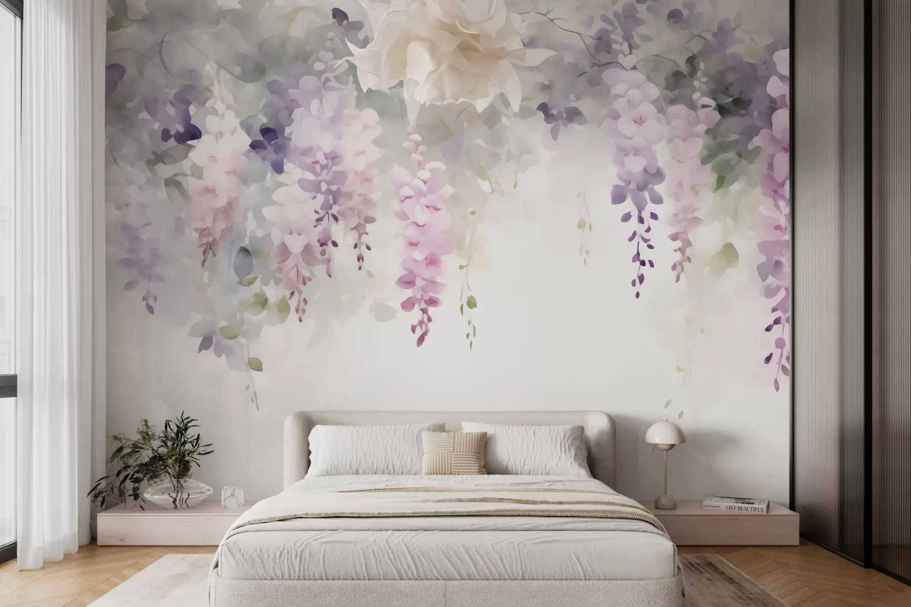 Valokuvatapetti Roikkuvat wisteria-kukat w05795